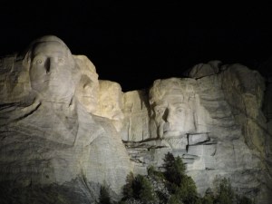 Mount Rusmore at night